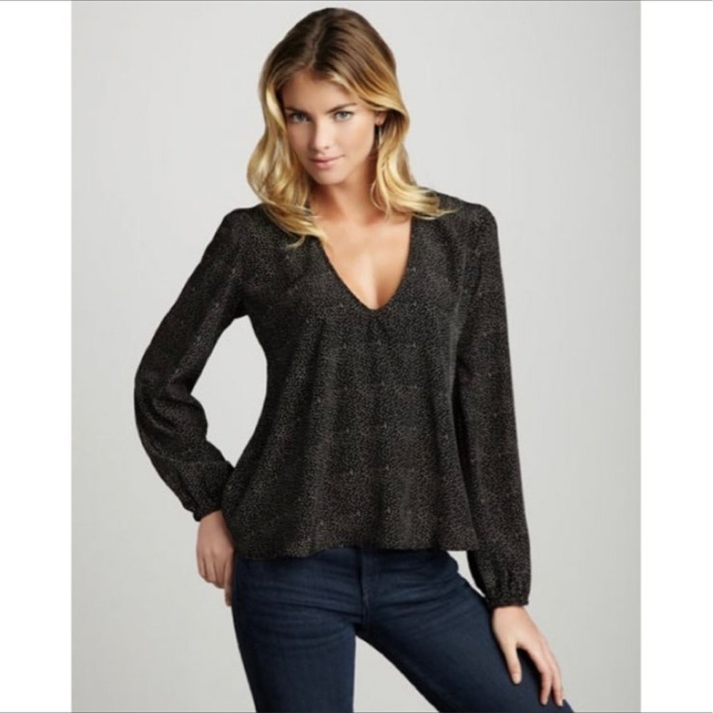 Lovers + Friends Polka Dot Blouse Top Size XS